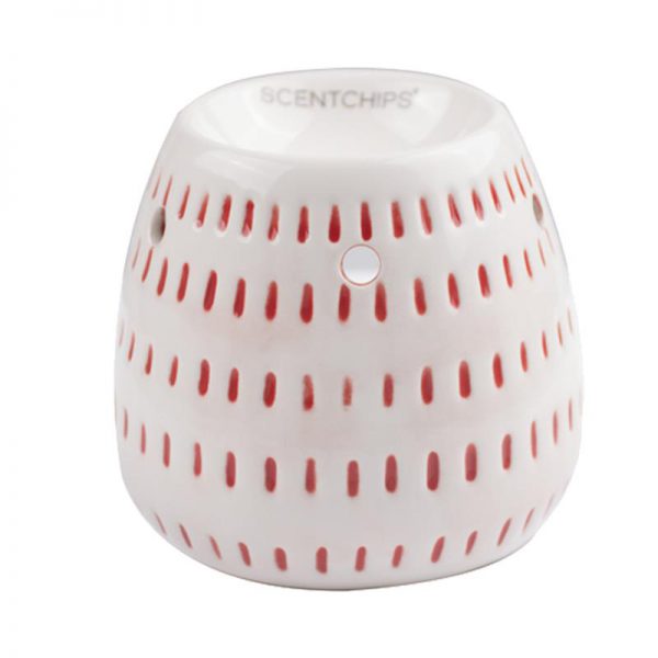 Burner White with red stripes 10.5x10.5x11.5cm (808576)