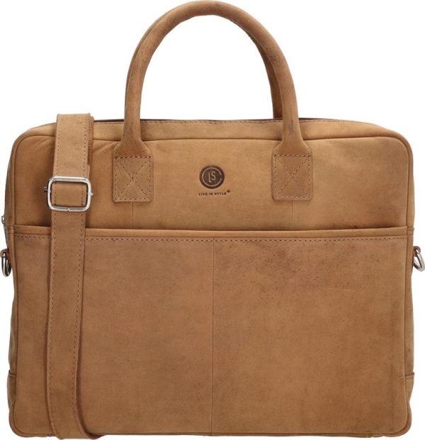 Laptop Bag - Genuine Leather - Cognac