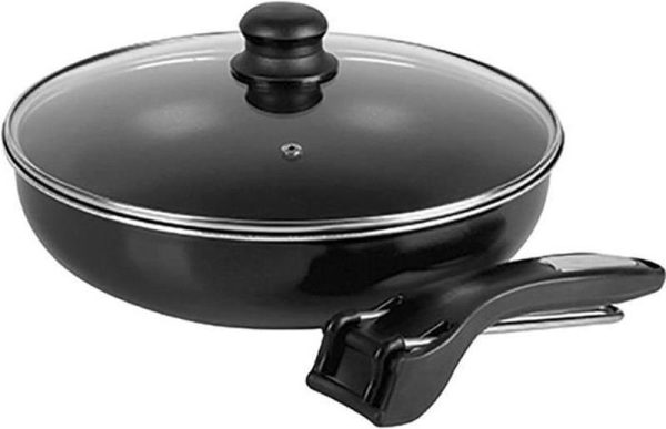 Sitram deep fry pan 28cm -  with lid and detachable grip - Image 2