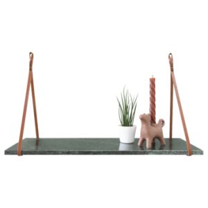 Leather shelf support Small - 48cm - Cognac