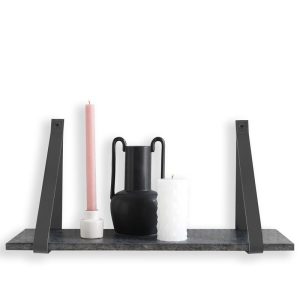 Leather shelf support - Grey