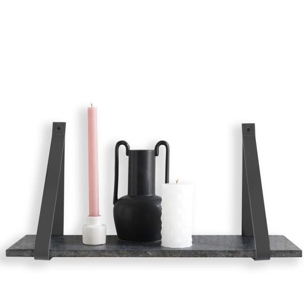 Leather shelf support - Grey