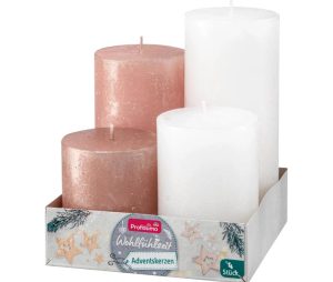 Pillar Candle s/4 Black-white