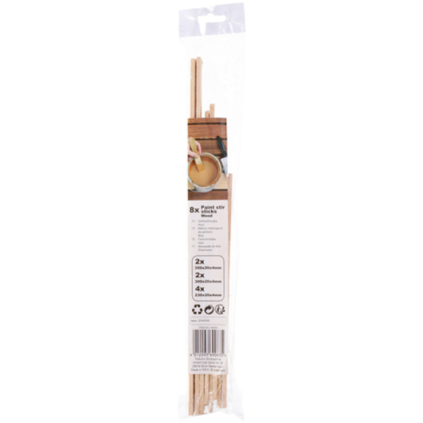Wooden Paint stirring sticks set 8 pcs.