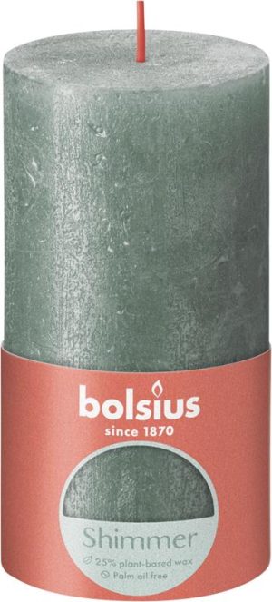 Bolsius Pillar Candle - 130/68 Shimmer Oxid Blue