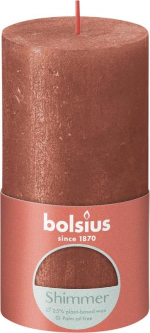 Bolsius Pillar Candle - 130/68 Shimmer AMBER