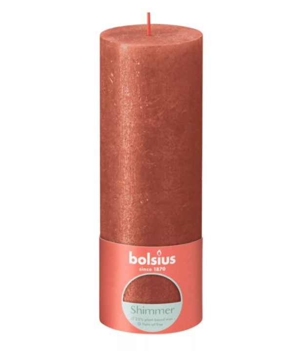 Bolsius Pillar Candle - 190/68 Shimmer AMBER