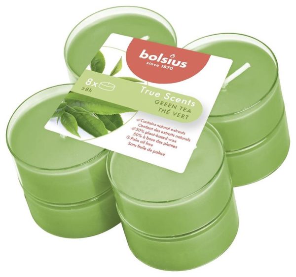 Bolsius Tea lights MAXI - 8hr - 8pcs - Green Tea - Image 2