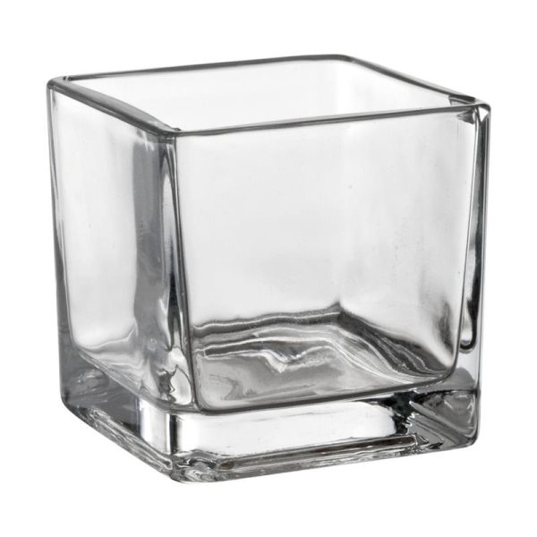 Candle holder glass - rectangular - H 60 x D 60