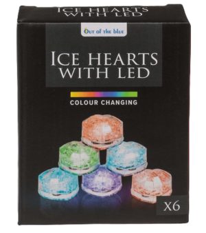 Ice Cubes   Set of 6 Reusable Plastic Cubes with LED