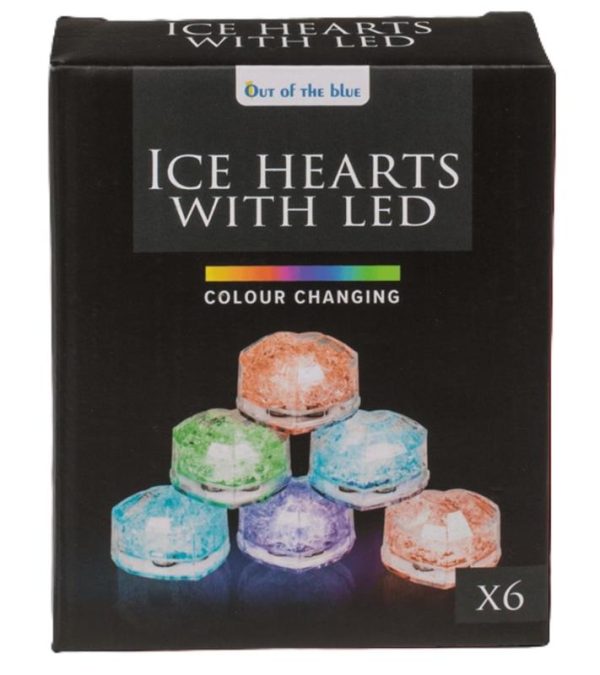 Ice Cubes   Set of 6 Reusable Plastic Cubes with LED