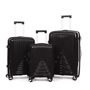 Suitcase Set of 3 - Black- lock and double wheels