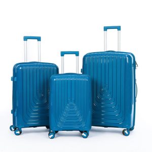 Suitcase Set of 3 - Blue - lock and double wheels