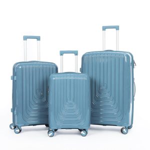 Suitcase Set of 3 - Light blue- lock and double wheels