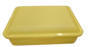 Plastic storage container - 19x14x6cm - Yellow