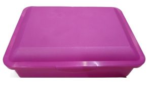 Plastic storage container - 19x14x6cm -Pink