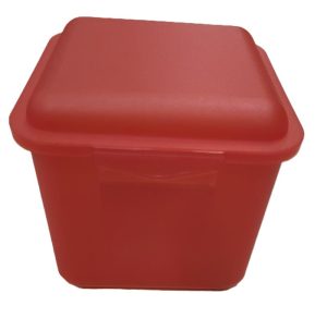 Plastic Storage container -12x12x12cm-  Red