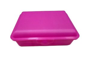 Plastic storage container - 19x14x6cm - Pink