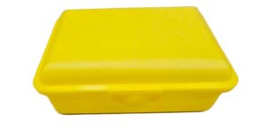 Plastic storage container - 19x14x6cm - Yellow