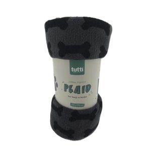 Coral Fleece Plaid 130x170 Bone - Grey