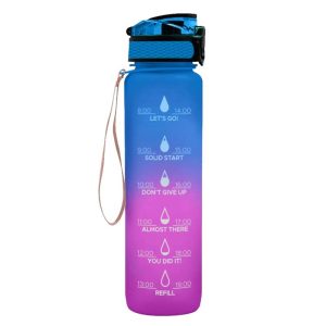 Bourgini Waterbottle With Straw 1L - Lilac Blue Gradient