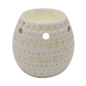 Burner Stoneware Bowl White/green 11cm (808594)