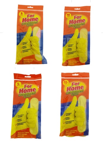 Household gloves latex (sizes S-M-L-XL)