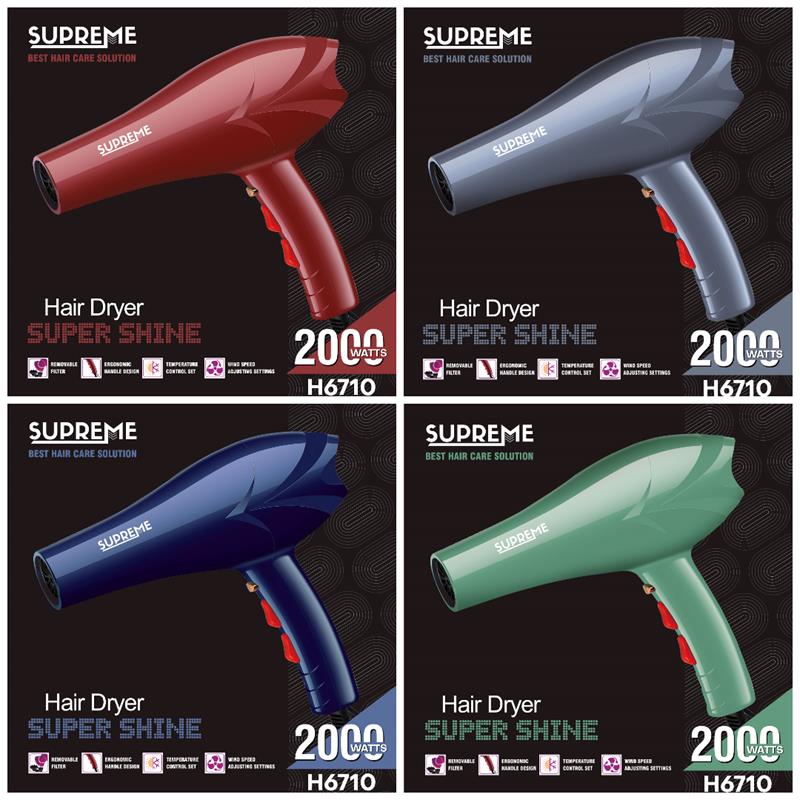 Supreme Hairdryer H6710 - 4 Color assorti