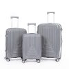Suitcase Set of 3 - Grey- lock and double wheels