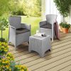 Rattan style garden set - 2 chairs, 1 table