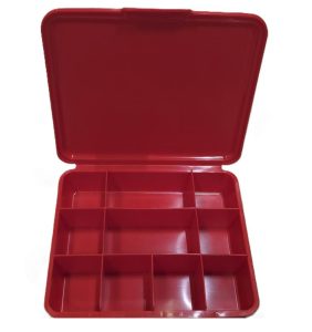 Plastic Pills Storage box - Red 16x13.5x3.5cm