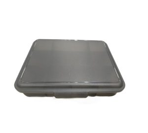 Plastic Pills Storage box - Black steel 16x13.5x3.5cm