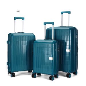 Suitcase set of three - Vertical stripes - PP702 - Blue