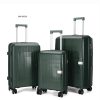 Suitcase set of three - Vertical stripes - PP702 - Dark Green