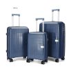 Suitcase set of three - Vertical stripes - PP702 - Dark Blue
