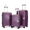 Suitcase set of three - Vertical stripes - PP702 - Purple