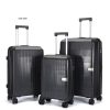 Suitcase set of three - Vertical stripes - PP702 - Dark Grey