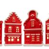 Tealight holder Dutch canal house - Red - assorti 13x6.5cm