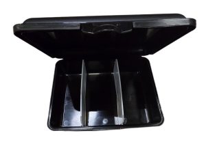 Plastic Box With Dividers - Black -`19x14x6cm